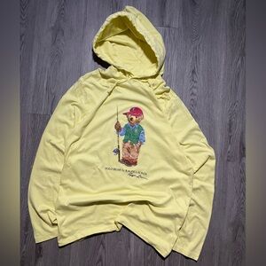 Polo bear, Ralph Lauren, long sleeve, yellow hoodie, T-shirt, men’s medium